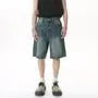 Mid Rise Washed Denim Shorts