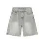 Mid Rise Washed Denim Shorts