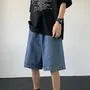 High Waist Wide Leg Denim Shorts
