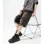 Mid Rise Washed Distressed Denim Shorts