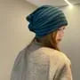 Striped Multi-Way Knit Scarf / Beanie