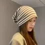 Striped Multi-Way Knit Scarf / Beanie