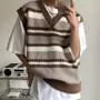 V-Neck Striped Sweater Vest