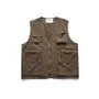 V-Neck Plain Zip-Up Cargo Vest