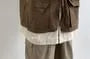 V-Neck Plain Zip-Up Cargo Vest
