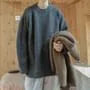 Crew Neck Plain Oversized Sweater