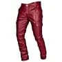 Plain Faux Leather Skinny Cargo Pants