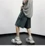 Mid Rise Washed Denim Shorts