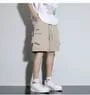 Drawstring Waist Plain Cargo Shorts