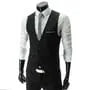 V-Neck Plain Chained Single-Breasted Vest