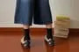 High Waist Washed Wide Leg Capri Jeans