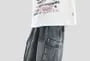 Mid Rise Washed Ruched Capri Wide Leg Cargo Jeans