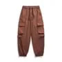 Mid Rise Plain Cargo Pants
