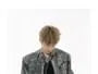 Stand Collar Washed Denim Zip Jacket / Mid Rise Washed Wide Leg Jeans
