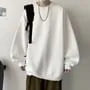 Drop Shoulder Crew Neck Plain Oversized Sweatshirt