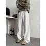Elastic Waist Plain Wide Leg Sweatpants