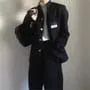 Mandarin Collar Plain Single-Breasted Blazer