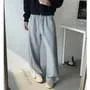 Drawstring Waist Plain Wide Leg Pants