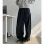 Drawstring Waist Plain Wide Leg Pants