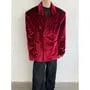 Peak Lapel Plain Double-Breasted Blazer