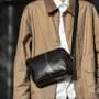 Faux Leather Contrast Stitching Crossbody Bag