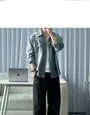 Washed Button-Up Denim Shirt Jacket