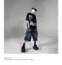 Mid Rise Patchwork Fringed Washed Wide Leg Jorts