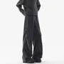 Drawstring Waist Plain Corduroy Wide Leg Cargo Pants