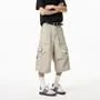 Low Rise Plain Capri Wide Leg Cargo Pants