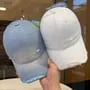 Faux Pearl Distressed Denim Baseball Cap