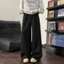 Drawstring Waist Plain Wide Leg Sweatpants