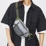 Drawstring Panel Mesh Belt Bag