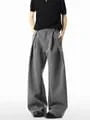 Mid Rise Plain Wide Leg Dress Pants