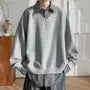 Mock Two-Piece Collared Sweatshirt