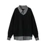 Mock Two-Piece Collared Sweatshirt