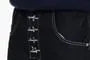 Stitched Button-Accent Wide-Leg Jeans