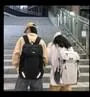 Plain Label Applique Buckled Flap Backpack