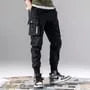 Drawstring Waist Plain Fleece-Lined Tapered Cargo Pants