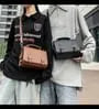 Plain Faux Leather Satchel Bag