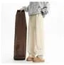 Drawstring Waist Plain Fleece Lined Wide Leg Sweatpants