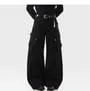 Mid Rise Plain Wide Leg Cargo Pants