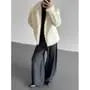 Faux Fur Trim Open Front Jacket
