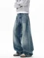 Low Rise Washed Wide Leg Jeans