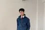Collared Washed Panel Button Denim Jacket