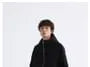 Stand Collar Plain Panel Zip Hoodie