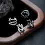 Layered Alloy Huggie Earring / Set