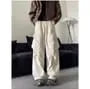 Drawstring Waist Plain Baggy Cargo Pants