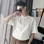 Half-Zip Short-Sleeve Loose T-Shirt