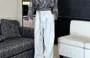 Mid Rise Plain Wide Leg Dress Pants