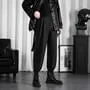 Mid Rise Plain Cropped Baggy Dress Pants